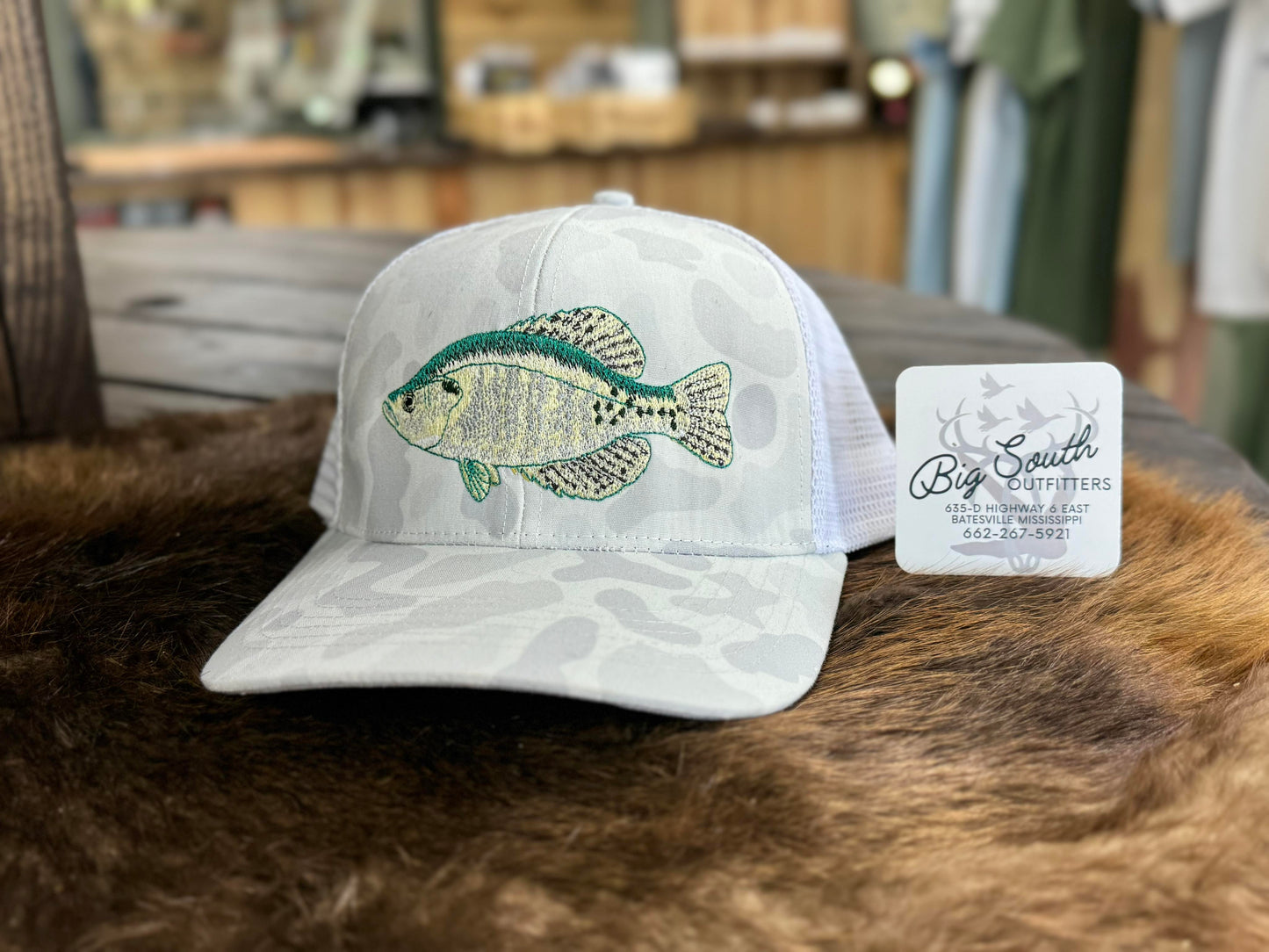Lost Hat Co. White Crappie Embroidery