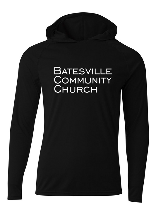 Batesville Community Church Hooded Long Sleeve Performance Tee