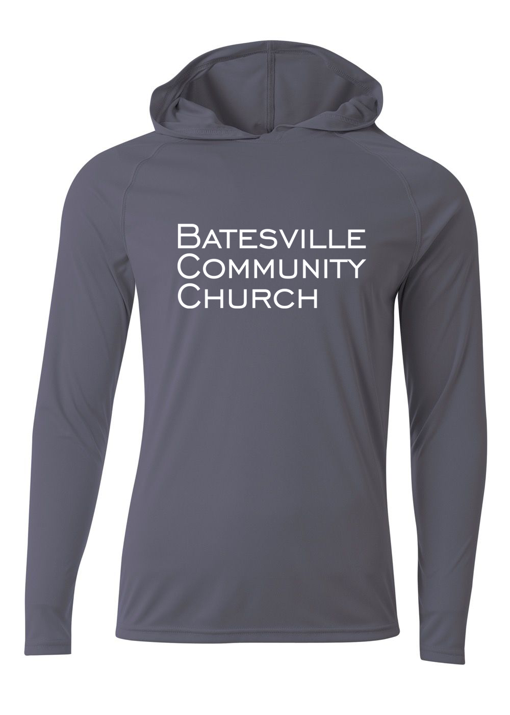 Batesville Community Church Hooded Long Sleeve Performance Tee