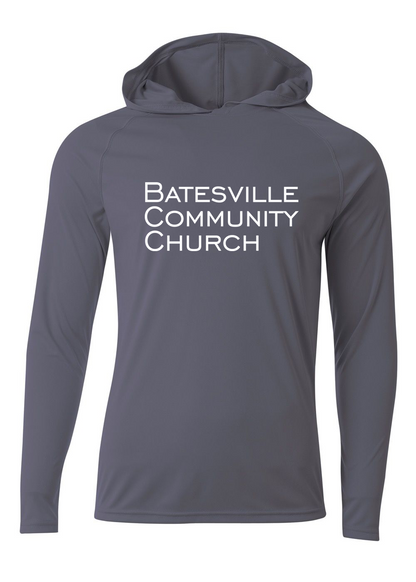 Batesville Community Church Hooded Long Sleeve Performance Tee