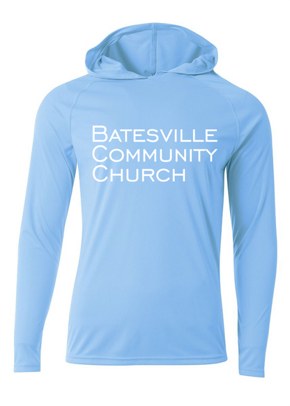 Batesville Community Church Hooded Long Sleeve Performance Tee