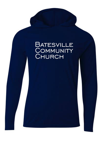 Batesville Community Church Hooded Long Sleeve Performance Tee